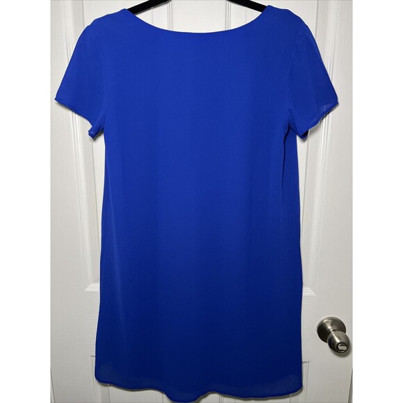 Lulus Short Sleeve Mini Shift Dress Size Small Royal Blue V-neck Classic - Picture 2 of 7